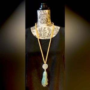 Wooden Necklace with Tassle